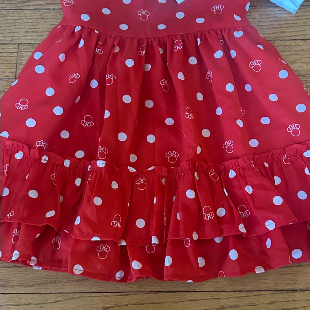 Janie and Jack Red Polka Dot Minnie Mouse Dress with White Collar - Picture 4 of 6